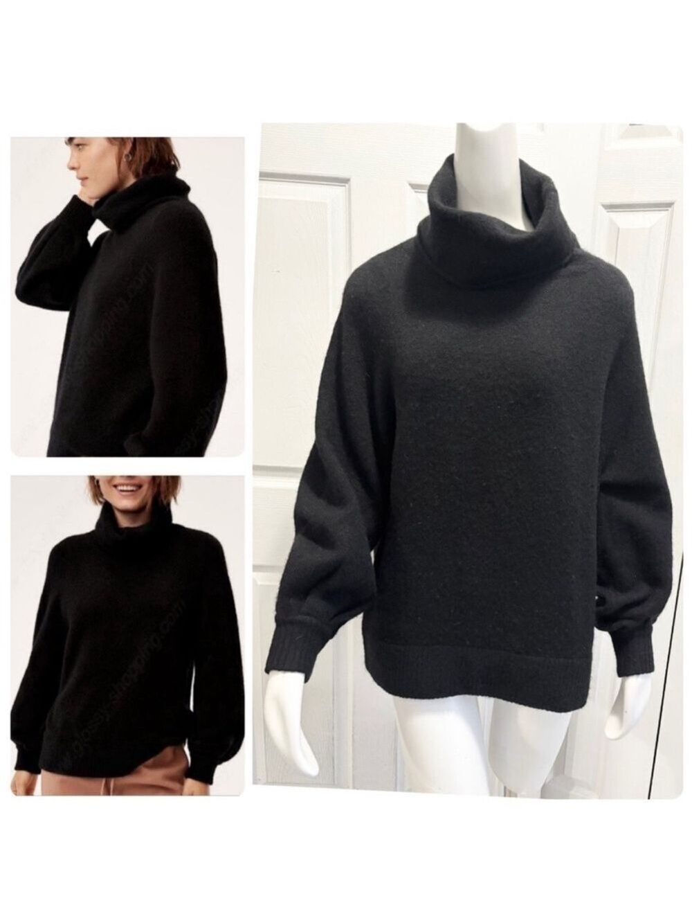 Aritzia The Group Babaton Adichie Sweater Black Oversized Wool Alpaca Size Small